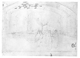 Study for "Women Approaching", John Singer Sargent (American, Florence 1856–1925 London), Graphite on off-white wove paper, American